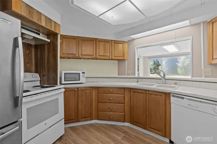 Kitchen with plenty of light