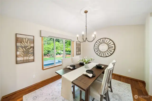 A gracious formal dining room is conveniently located just off the kitchen.