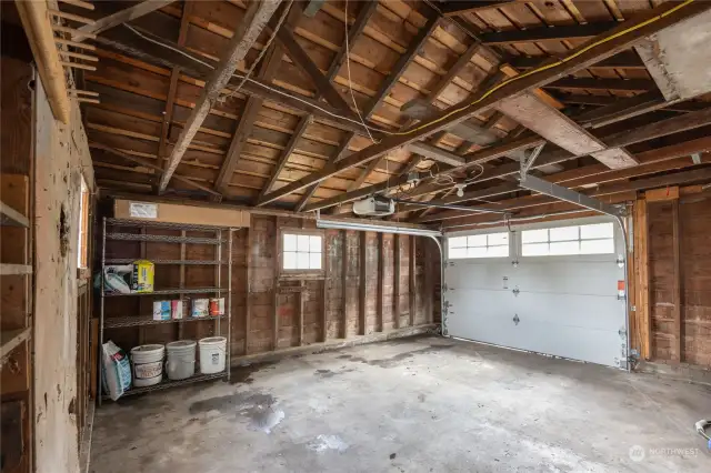 The interior of the garage.