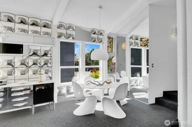 Dining area with south facing window.