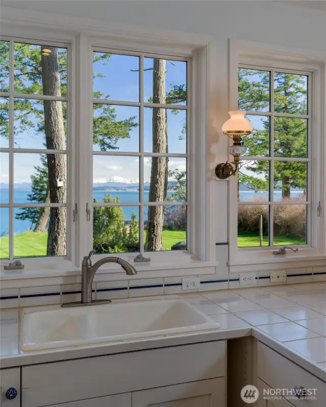 View of Mt Baker while you work at the sink.