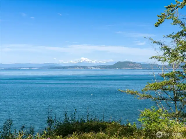 You will never get tired of watching the changing moods of Mt Baker and all the marine traffic from this well built home and sunny yard.