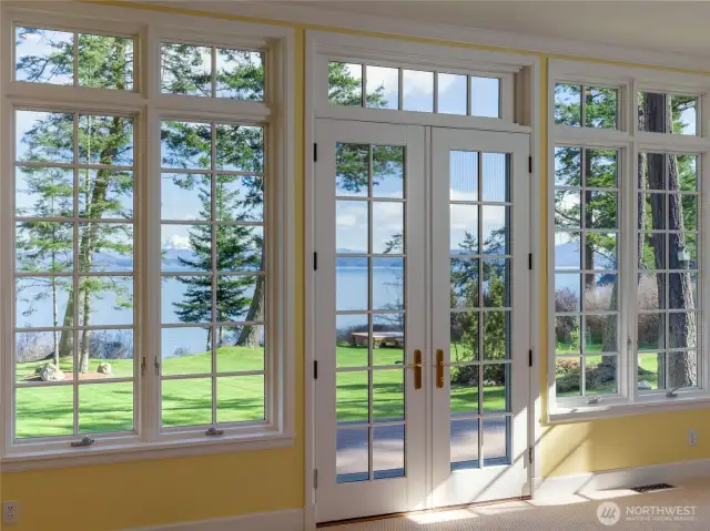 View Mt Baker from the living room or get a bit closer out the French doors.