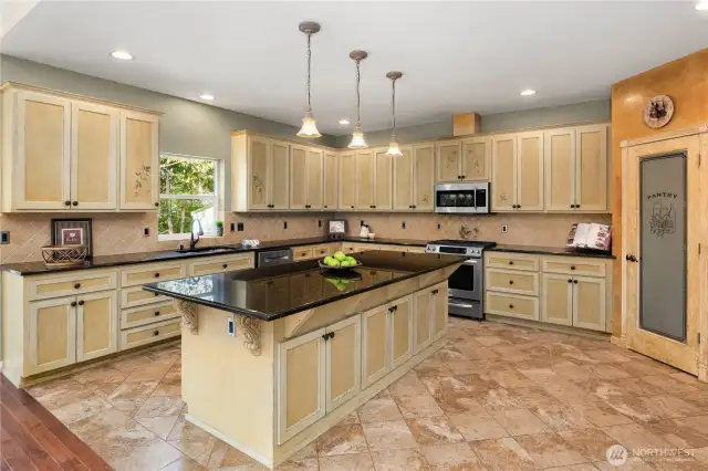 Kitchen is open to the great room, ideal for entertaining.