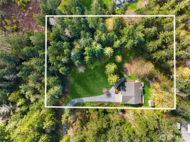 Imagine over 2 acres surrounded by trees.