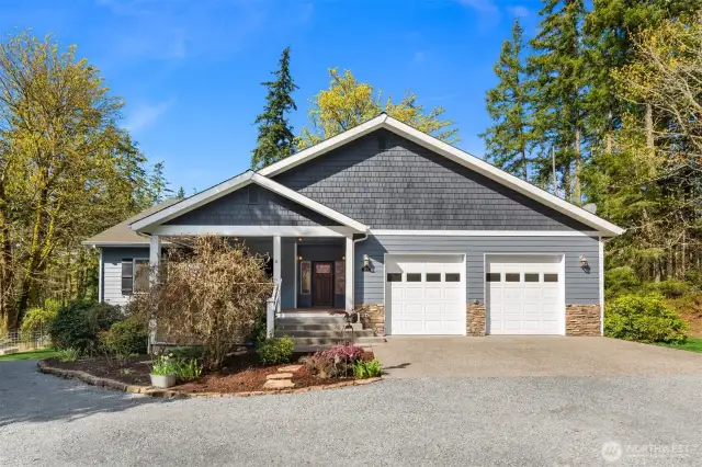 Over 3,000 sq ft, and oversized two car garage will tall doors for the trucks.