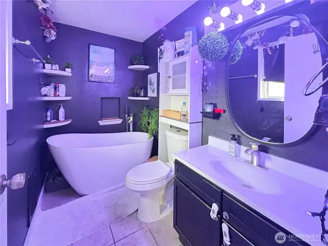 Updated Primary Bathroom with soaker tub.