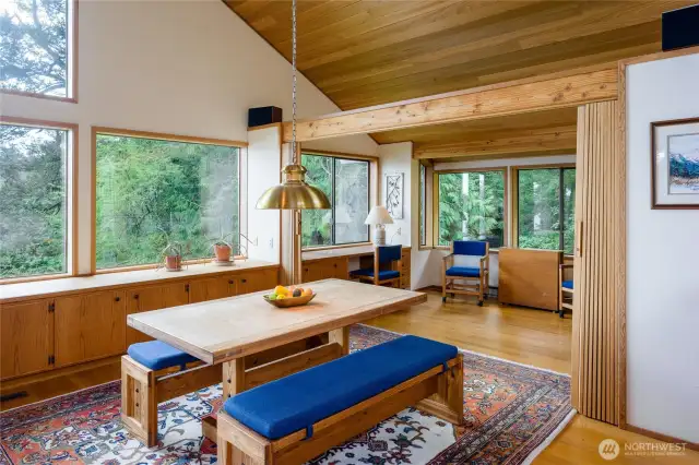 Eating area of Great Room has built-in buffet.