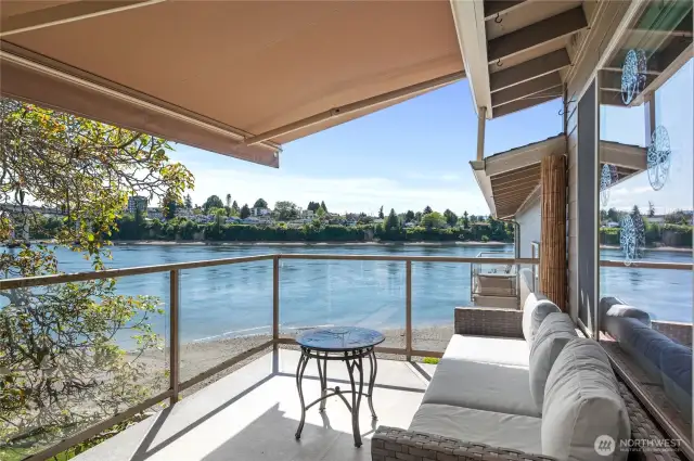 Breathtaking views of Manette bridge, Washington Narrows and Olympic Mountains.