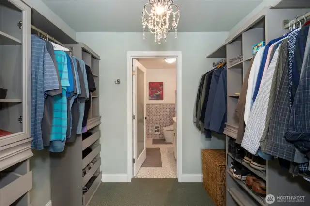 Primary walk in closet.