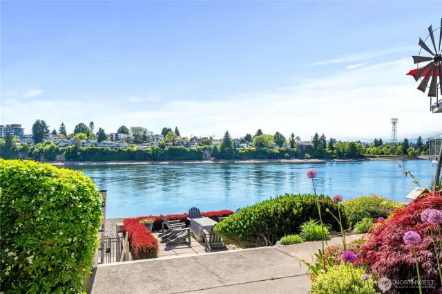 Breathtaking views from condo's private waterfront.