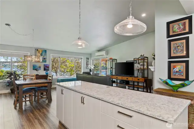 Lots of natural light in an open concept space.