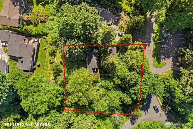 Spacious lot is over 1/2 acre