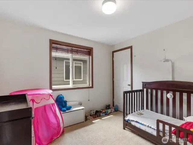 Bedroom with walk in closet