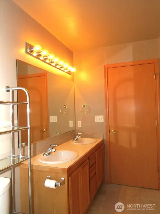 PRIMARY BATH HAS A TWO SINK VANITY AND EXCELLENT LIGHTING!