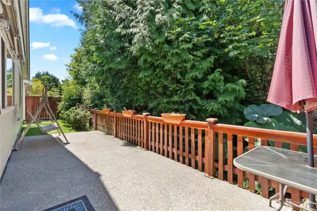 It's the perfect setting for morning coffee, summer barbecues, or simply enjoying a moment of calm in your own little oasis.