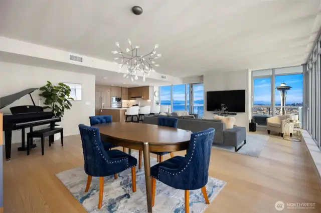 Luxury 38th Floor Condo with Water, Mountain, and City Views