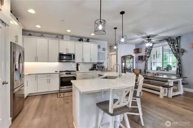 large kitchen allows room for many helpers as you prepare meals