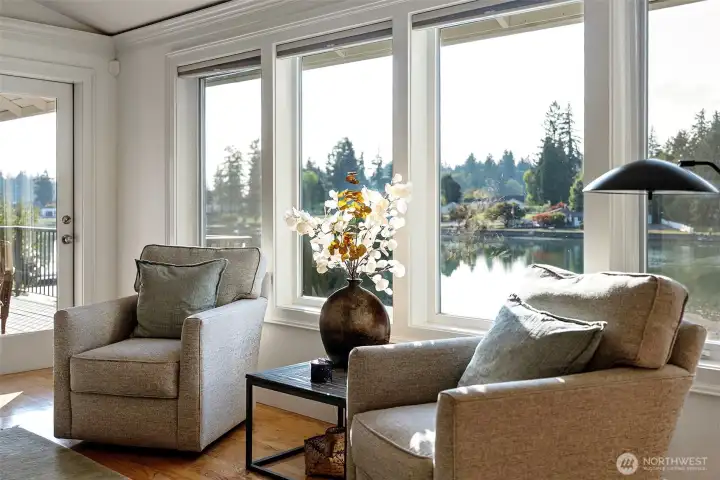 Great Room with French door to deck