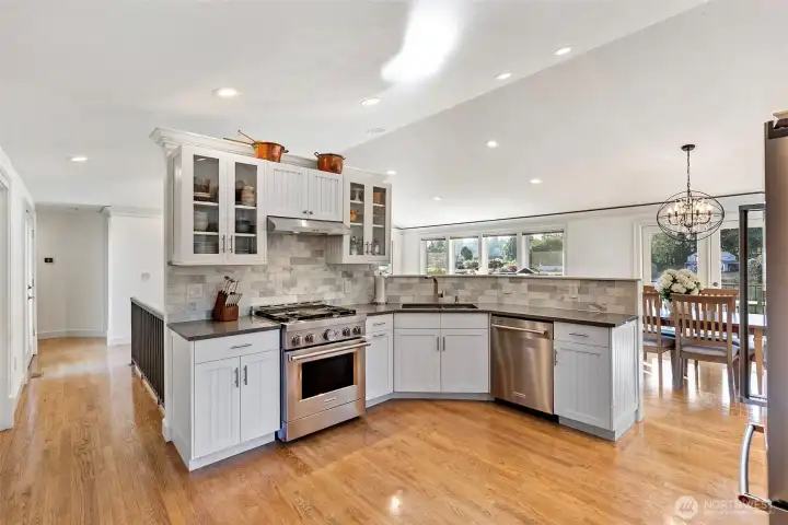 Kitchen with Stainless Steel appliances and Quartz counter tops