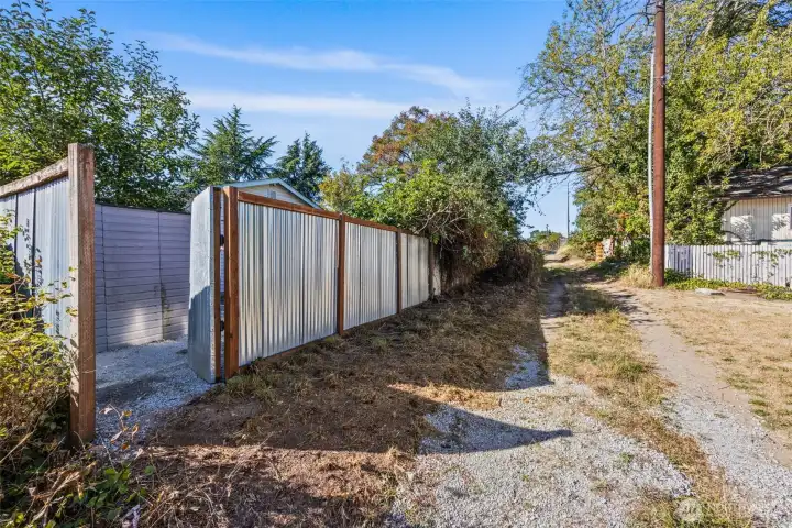 Alley access for potential future parking access.