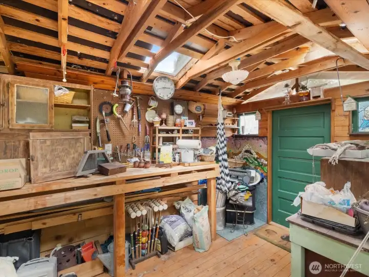 Interior of detached shed