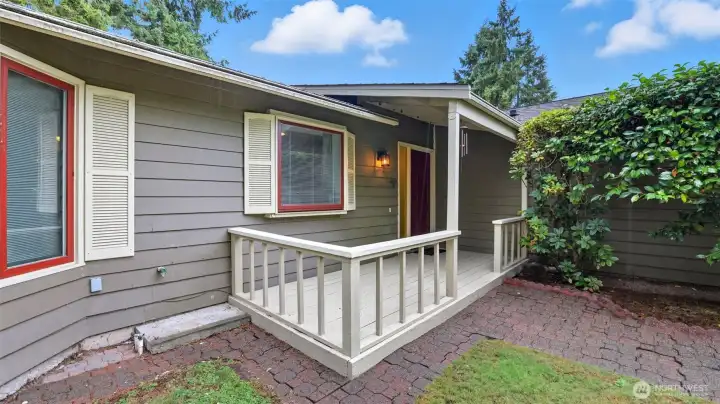 One step up to the front door.