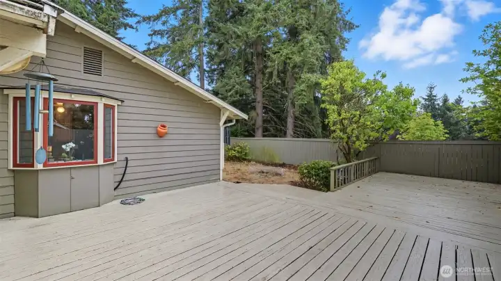 Extra large deck for entertaining.