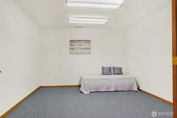 A large rec room located off the family room on the lower level.