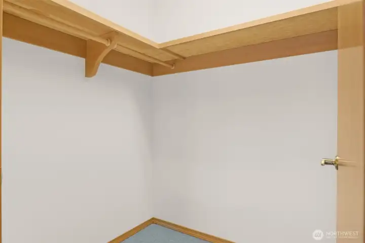 Walk in closet of the second bedroom.