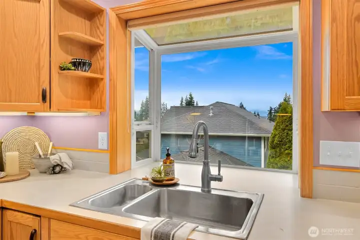 Bay views out of the window.