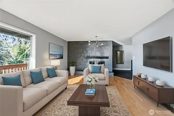 Virtually Staged -   Upstairs living room