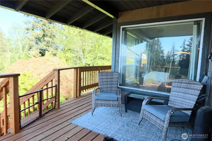 Virtually Staged - deck outside of primary