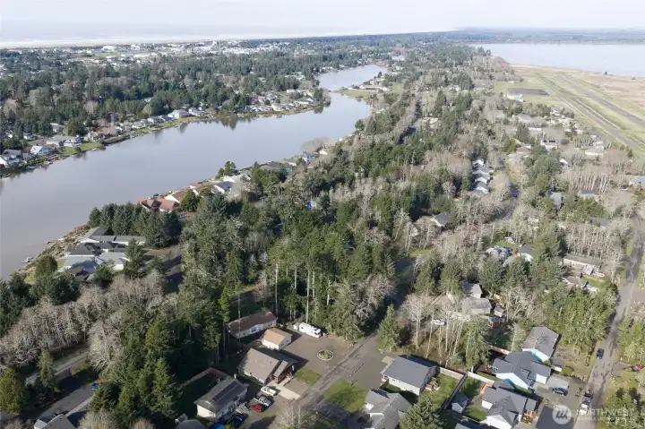 Arial view looking North