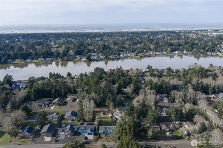 Arial view looking West