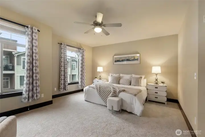 Alternate primary bedroom angle showcasing generous layout.