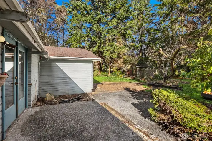 Patio leads to the back yard.