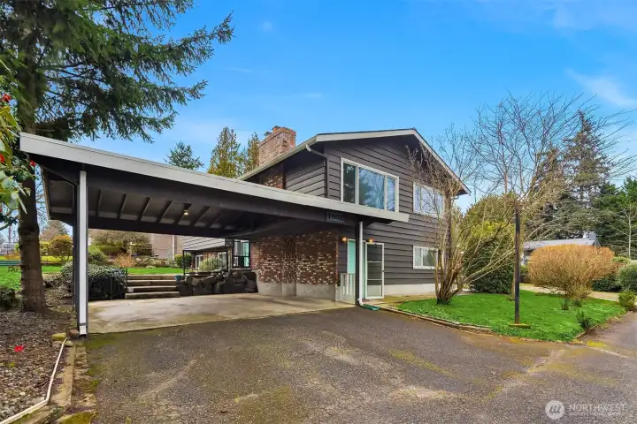 Carport with level one EV charging.