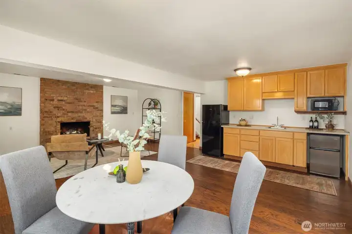 Downstairs dining area.