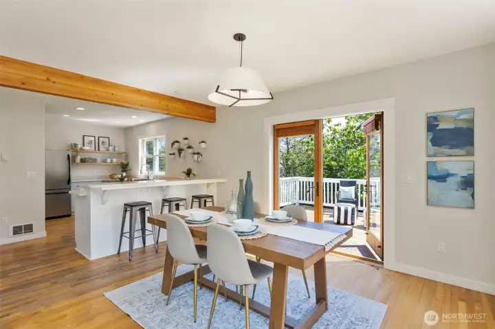 Dining area with French Doors.