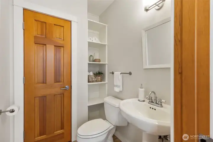 Half bath on main level.