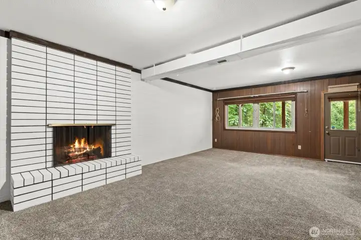 Lower level with access to the backyard