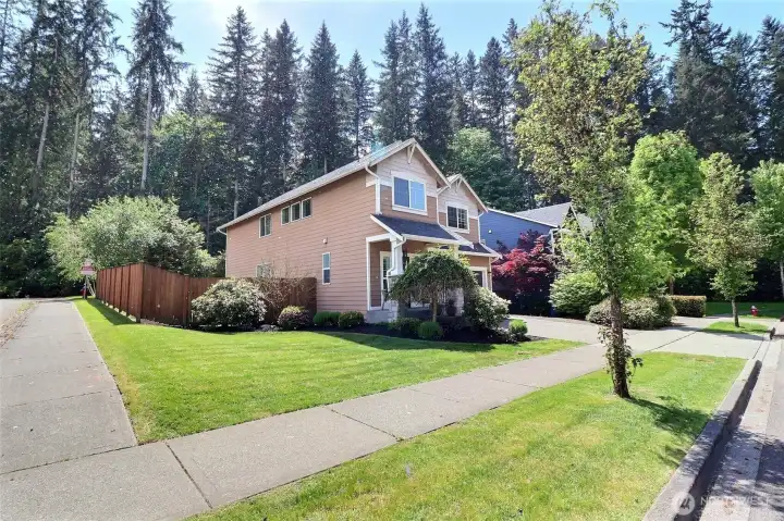 Enormous private corner lot.