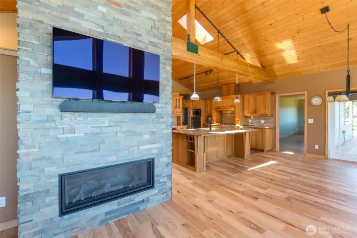 Lovely stone fireplace