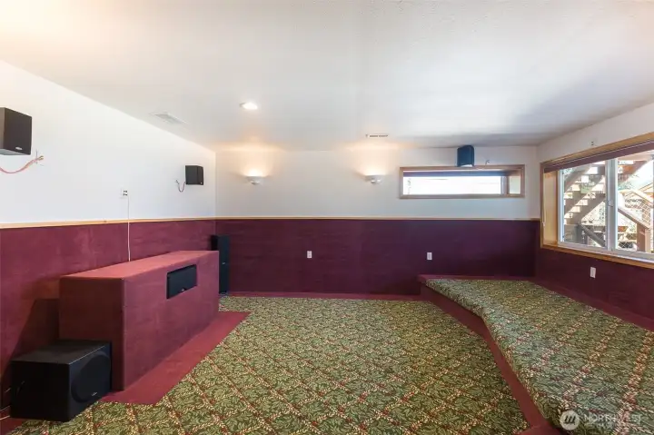Home theater with tiered seating