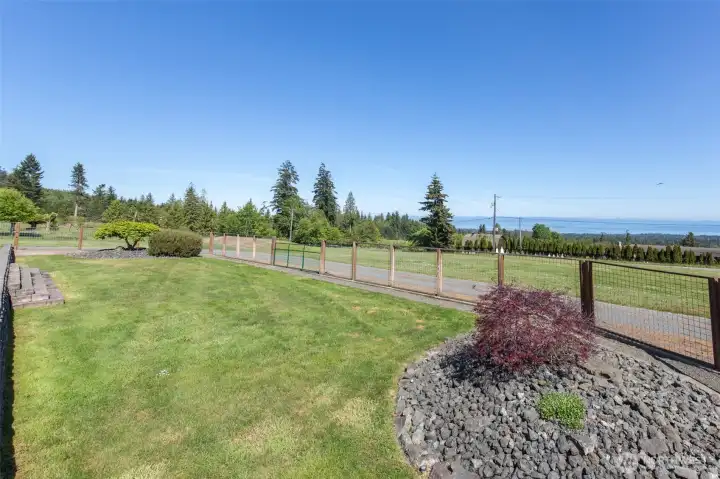 Lower terrace of yard - lots of room to play