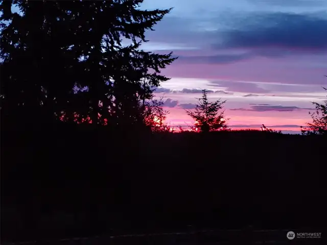 Sunset view from the property