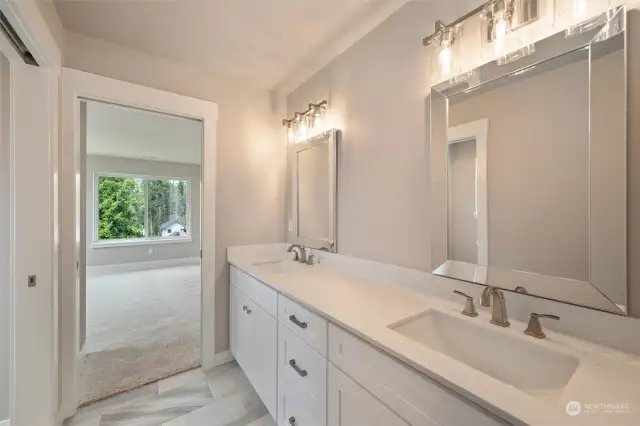 Large Primary Suite on 2nd Floor with Double Vanity & Walk-in Closet