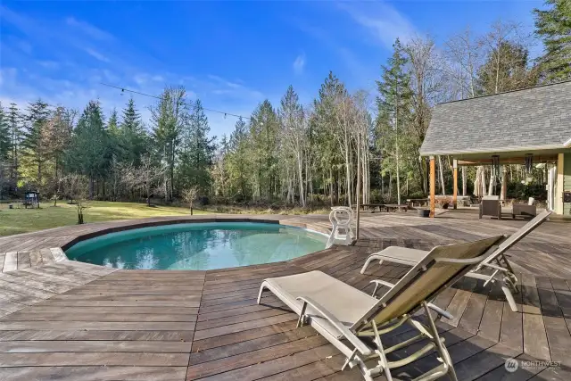 Pool with lounging area