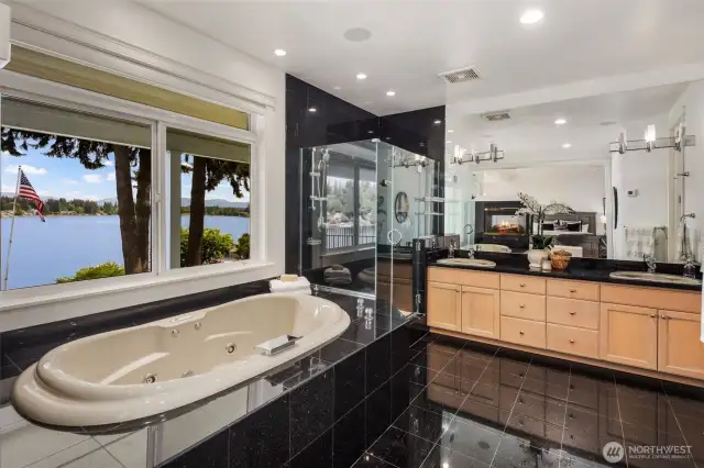 Primary Bath with views to enjoy and relax.